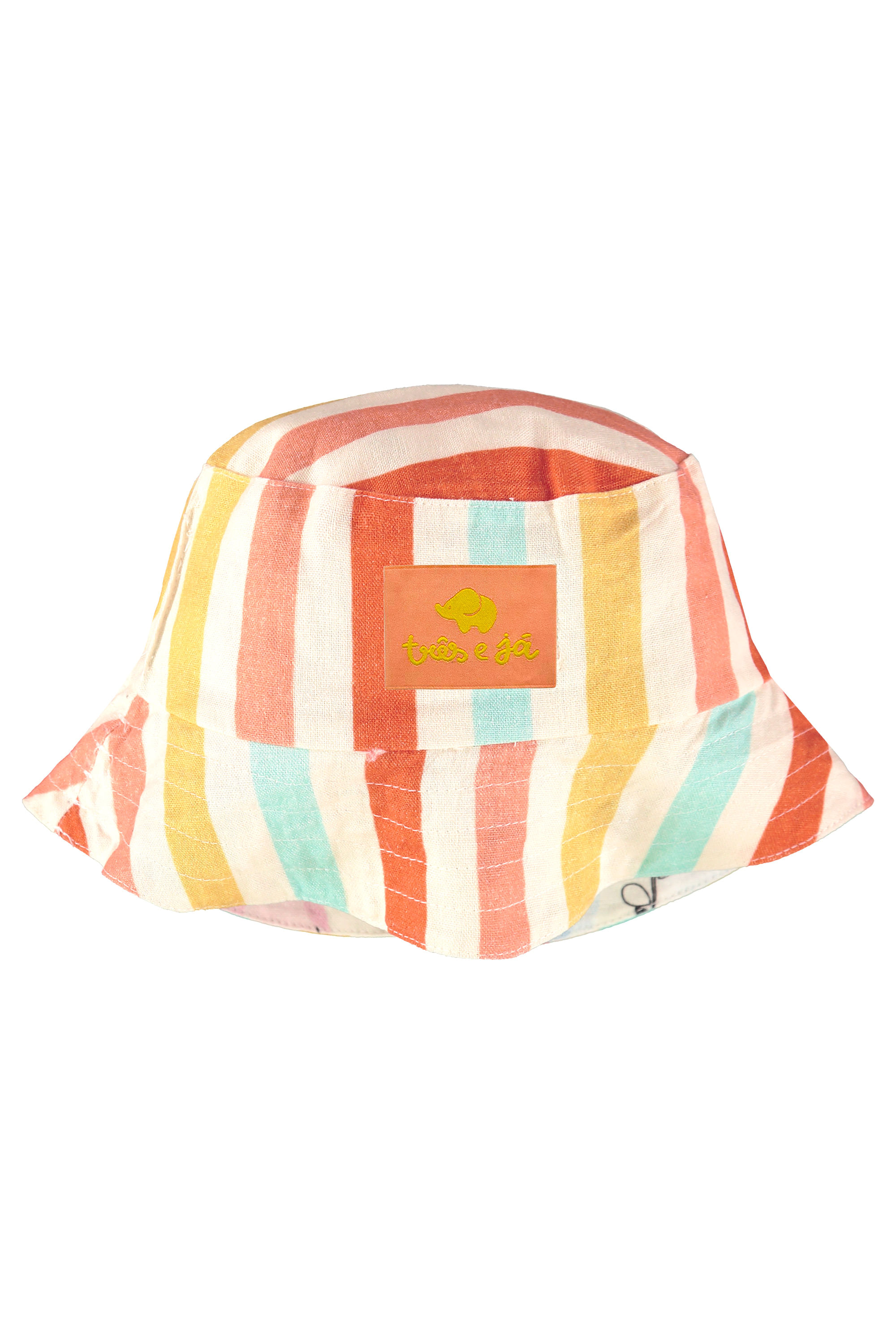 Chapéu Unissex Infantil Aumigo em Viscolinho Dupla Face (Off White) Três e Já - Imagem 4